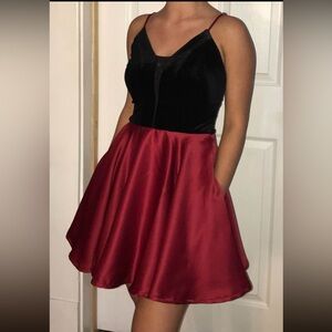 Red and Black Homecoming Dress with Pockets!